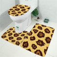 thumbnail image 2 of Yellow and Brown Of Leopard Print Bathroom Rugs Sets 3 Piece,Toilet Cover Set,Absorbent Non Slip Bathroom Mats Sets with U-Shaped Contour Rug Toilet Rug Set, 2 of 5
