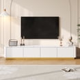 thumbnail image 2 of Euroco Modern Luxury 78.7'' TV Stand with Faux Marble Top, Fluted Drawer Panels, and Golden Base, Fits TVs up to 85", 2 of 9