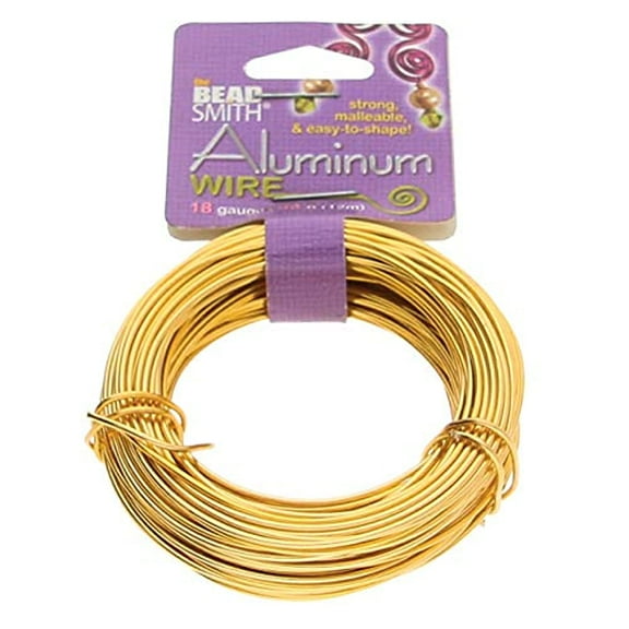 Aluminum Craft Wire Gold Color 18 Gauge 39 Feet (11.8 Meters)