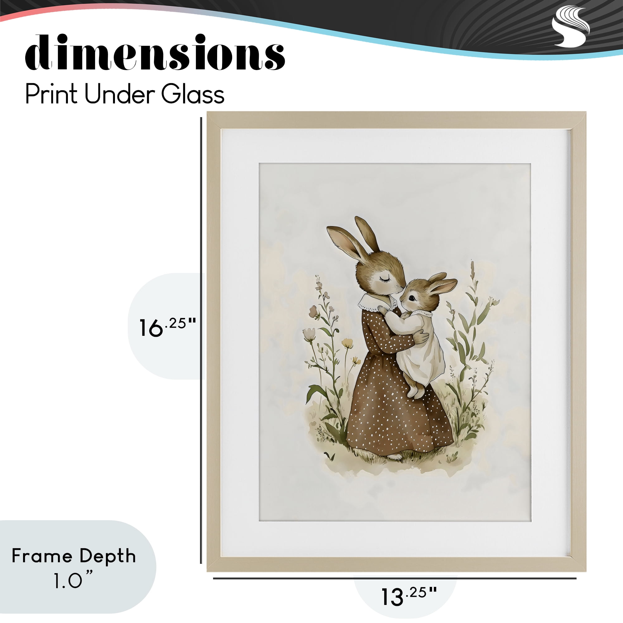 Stupell Industries A Mother's Love Rabbits Birch Framed Print Under Glass, design by Arlington Prints