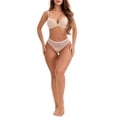 thumbnail image 2 of INSPIRE CHIC Women's Lace Mesh See Through Mid Rise Briefs Breathable Lightweight Seamless Underwear L Beige, 2 of 4