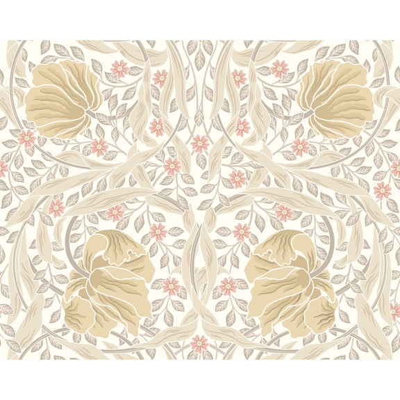Brewster Origin Murals Flower Circle Light Yellow Wall Mural