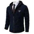 thumbnail image 4 of Maoxin Men's Jacket Men's Casual Fashionable Long Sleeved Hooded Pocket Jacket Long Sleeve Hooded Casual Outwear Jackets Jackets for Men , Navy , 2XL, 4 of 5