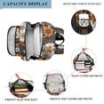 thumbnail image 3 of FORMRS Unisex School Backpack 17" Student Travel Bag with Laptop Compartment, Black Plaid Floral, 3 of 7