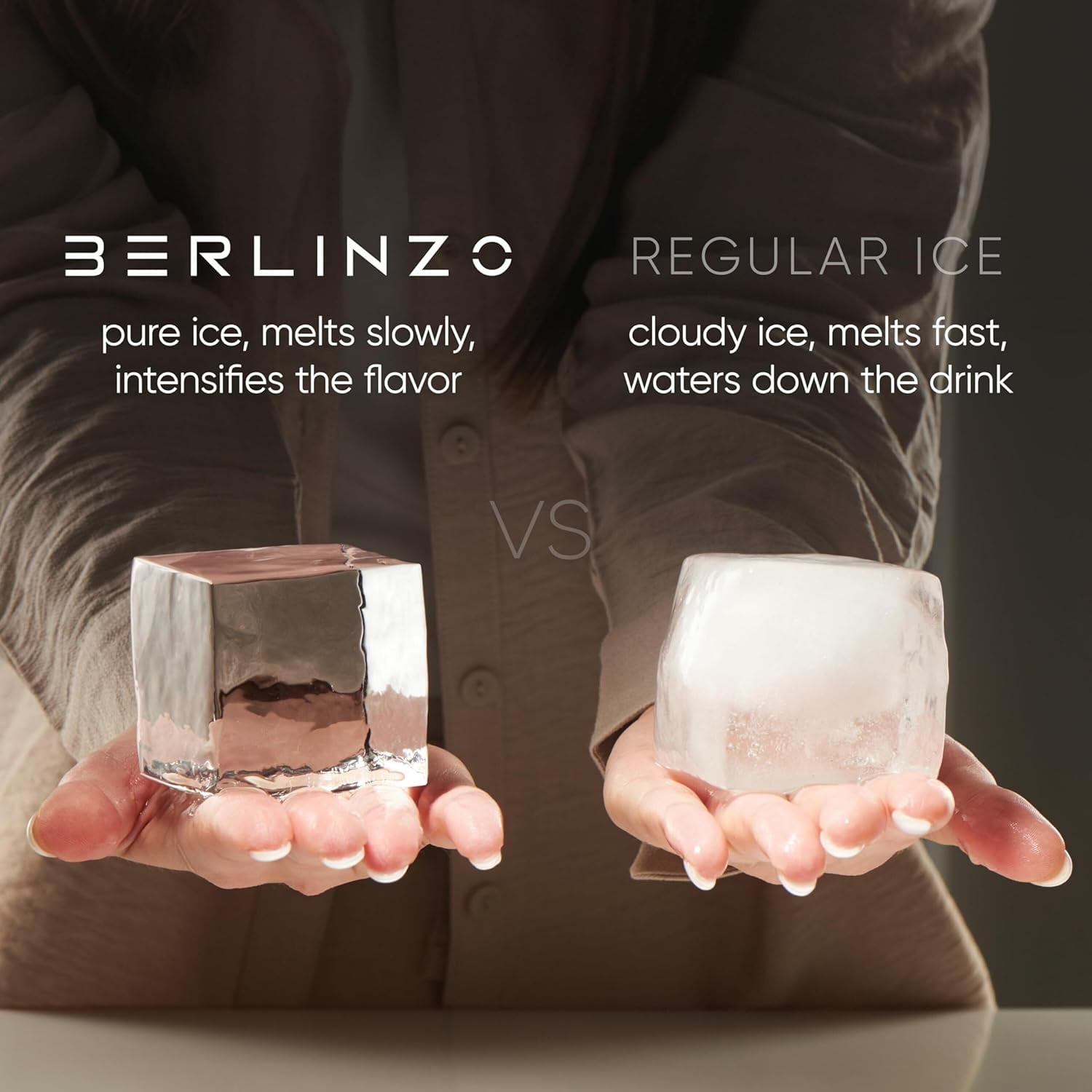 Premium  Ice Cube Maker with Conversation Ice Prints – 4 Large 2.1"   Ice Squares – Giftable Idea for Party, Game Night & Just for Fun – Includes Storage Bag (Non-Electric)