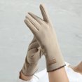 thumbnail image 2 of Solid Color German Leather Label Gloves With T-ouch Screen for Index Finger, 2 of 9