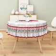 thumbnail image 4 of Duangreer Red Christmas Tablecloth Round 70 Xmas Tree Truck Print, Table Cloth Circle Washable Waterproof for Holiday Party Kitchen Dining Outdoor Decor, 4 of 6