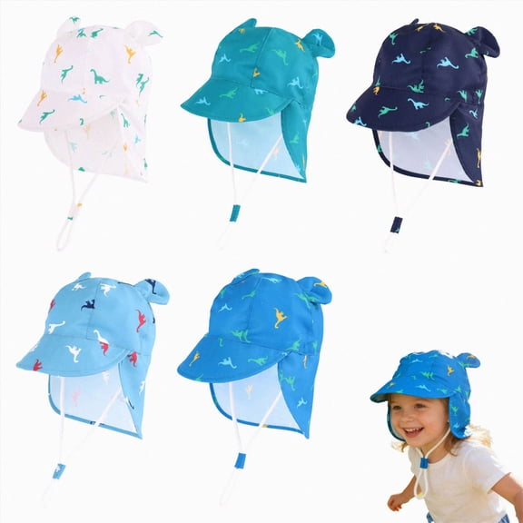 Outdoor Kids Sun Hat UPF 50 Quick Dry Foldable Bucket Hat Lightweight Adjustable Fishing Safari Hat for Boys Girls(White,2-3 Years)