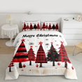 thumbnail image 2 of Manfei Graffiti Xmas Tree Queen Comforter Set,Merry Christmas Bedding Sets,Red Black Ink Bedding Comforter Set For Girl Kids,Ultra Soft Home Decor Reversible,3-Piece, 2 of 8