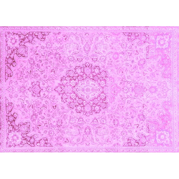Ahgly Company Indoor Rectangle Abstract Purple Modern Area Rugs, 7' x 10'