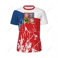 thumbnail image 3 of Exclusive design Czech Republic Flag Grain 3D Printed Men For Running Bike Soccer Tennis Fitness Sports tshirt Mesh T-shirt, 3 of 13