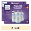 (2 pack) Philips Avent Natural Baby Bottles with Natural Response Nipples (Medium Flow, Flow 3), 9oz, Blue, 3-Pack, SCY903/23