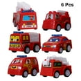 thumbnail image 2 of 1 Set/6pcs Construction Vehicle Toy Trucks Mini Size Push and Go Sliding Fire Truck Car Models Early Educational Toy, 2 of 7