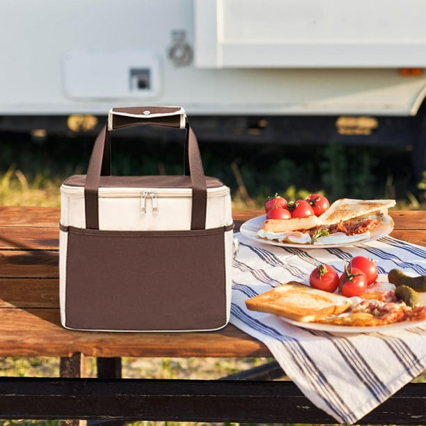 Bolsa Termica Aislada Organizador de Caja de Almuerzo Aislada Bolsa Fresca para Entrega de Alimentos Bolsa de Mano Al Aire Libre para Hombres Y Muj cafe BLESIY Bodega Aurrera en linea