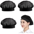 thumbnail image 1 of Mesh Chef Caps 3PCS Unisex Elastic Catering Hats Restaurant Kitchen Hats Hair Nets Reusable Food Service Hat,Black, 1 of 5