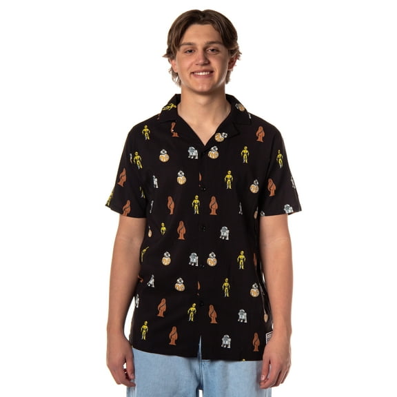 Disney Star Wars Men's Greatest in the Galaxy Adult Button Up Camp Shirt
