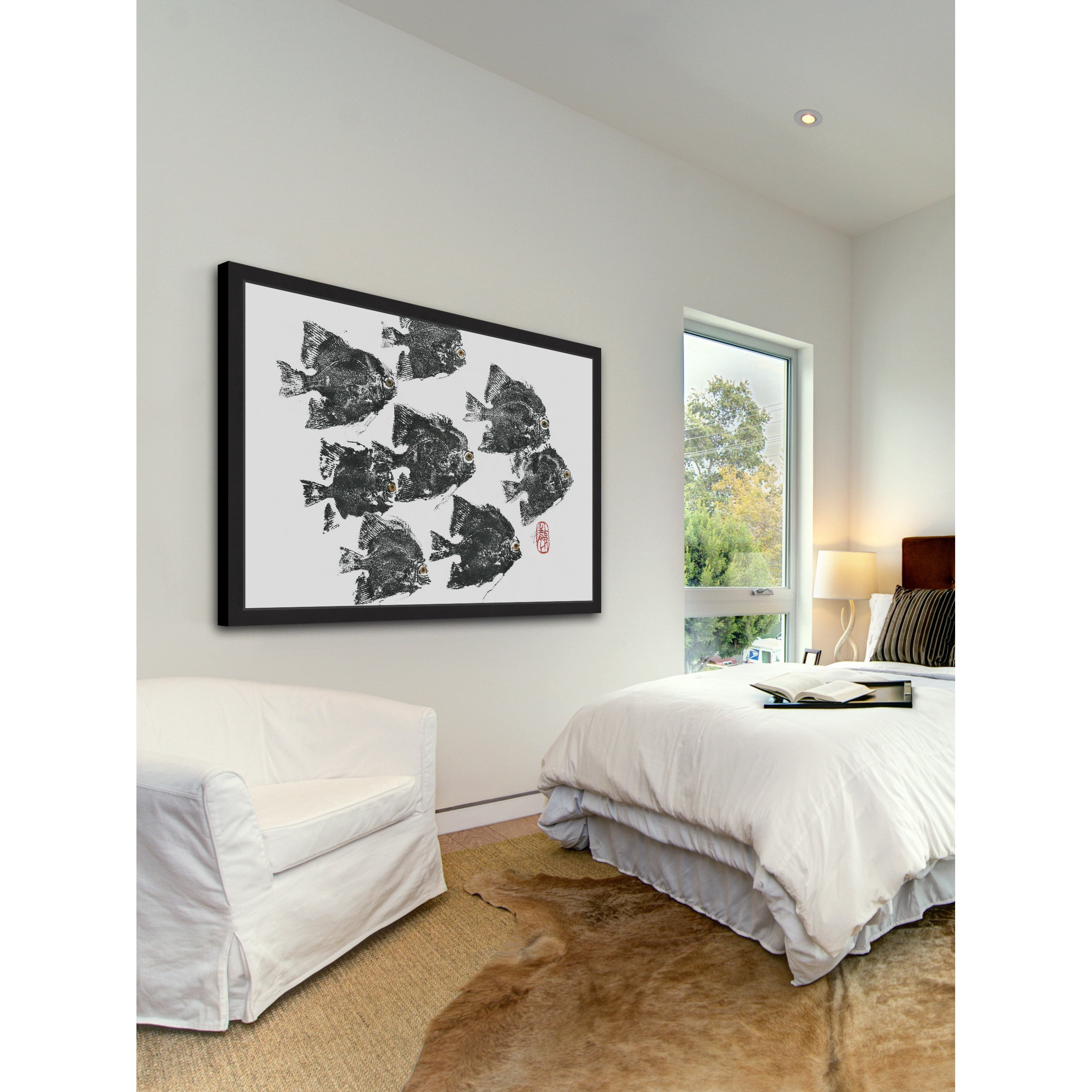 "Racing Fish" Framed Painting Print