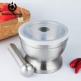 thumbnail image 2 of 304 Stainless Steel Mini Garlic Masher with Plastic Lid - Compact, Rust-Resistant Spice Grinder for Home Kitchen, Efficient Herb Crusher & Easy-to-Clean Mortar/Pestle Tool for Cooking (Small Size,, 2 of 6