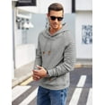 thumbnail image 4 of COOFANDY Men's Knit Hoodie Pullover Regular Fit Long Sleeve Drawstring Hooded Sweatshirt with Kanga Pocket, 4 of 7