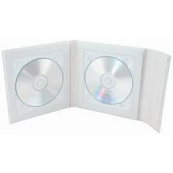 White Supreme Double CD/DVD Holder - Pack of 12