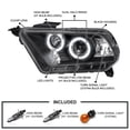 thumbnail image 3 of Spec-D Tuning Black Twin Halo Projector Headlights Compatible with 2010-2014 Ford Mustang, Left + Right Pair Headlamps Assembly, 3 of 7