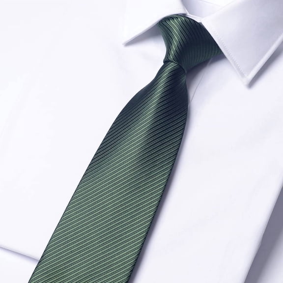 Yongchuantie Men's Army Green Stripe Pattern Tie Hand Knot 8CM Wide Tie Gift Box