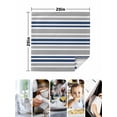 thumbnail image 4 of Navy Blue Grey Striped Cloth Napkins Set of 4 Reusable Dinner Napkins, Horizontal Lines Simple Minimalist Cocktail Napkin Washable Table Napkins for Wedding/Holiday Party/Baby Shower 20"x20", 4 of 7