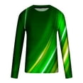 thumbnail image 4 of IROINNID On Sale Mens Pullover Shirts Long Sleeve Round Neck Pullover Line 3D Printed T-Shirt Blouse,Green, 4 of 5