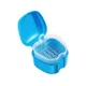 thumbnail image 3 of Estuche de baño para dentaduras postizas, 2 uds., con cesta coladora, soporte para caja de almacenamiento de dientes postizos, caja de limpieza de retenedores (azul claro y azul), 3 of 4