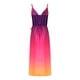 thumbnail image 4 of VISgogo, vestido de gasa con tirantes finos para mujer, vestido de fiesta con abertura sin mangas informal de verano degradado Multicolor VISgogo  moda, 4 of 9