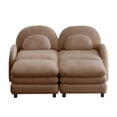 thumbnail image 6 of FFZ Teddy Cloud-Like 2-Seat Sofa with 2 Ottomans for Home, Camel, 6 of 12