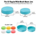thumbnail image 4 of Plastic Mason Jar Lid Regular and Wide Mouth Mason Canning Jar Top Food Storage 12 Pack Assorted Color, 4 of 7