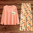 thumbnail image 2 of BWASD Womens Pajama Sets 2PC Casual Cute Print Long Sleeve Pjs Matching Sets Soft Comfy Loungewear Nightwear ,Gifts, Fall Winter Sleepwear Daily XXXXL Size, 2 of 4