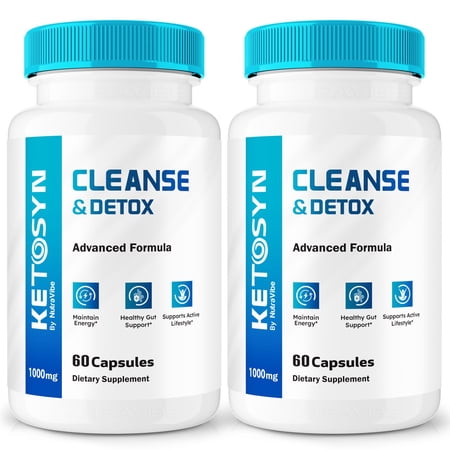 (2 Pack) Ketosyn Cleanse & Detox Capsules, Ketosyn Cleanse and Detox Supplement Advanced All-Natural Formula for Internal Cleansing and Digestion, Keto Syn Pills (120 Capsules)