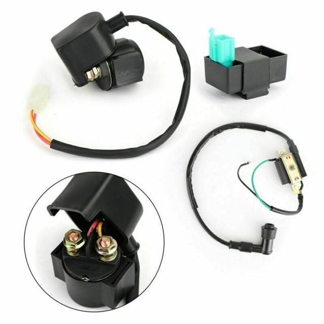 NEW CDI Box & Ignition Coil & Starter Relay Solenoid For 50cc 90cc 110cc 125cc