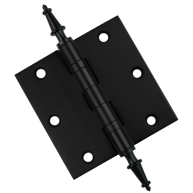 EMBASSY Door Hinge 3.5 x 3.5 Solid Brass Matte Black with Steeple Tips
