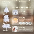 thumbnail image 6 of VINGLI 6 ft Pre Lit Pencil White Christmas Tree, Skinny Xmas Tree w/400 Tips & 210 LED Lights, Realistic Slim Christmas Tree Holiday Decoration for Home, Office & Party, 6 of 7
