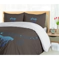 thumbnail image 5 of Ambesonne Ethnic Duvet Cover Sets, Bohemian Wild Forest Scene, 2-Queen, Umber Black and Pale Blue, 5 of 7