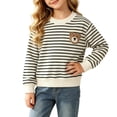 thumbnail image 2 of akafmk Girls Long Sleeve Shirts Ruffle Crew Neck Sweatshirt Pullover Embroidery Warm Base Layer Tops Fall Winter Clothes, 0-13Y, 2 of 5