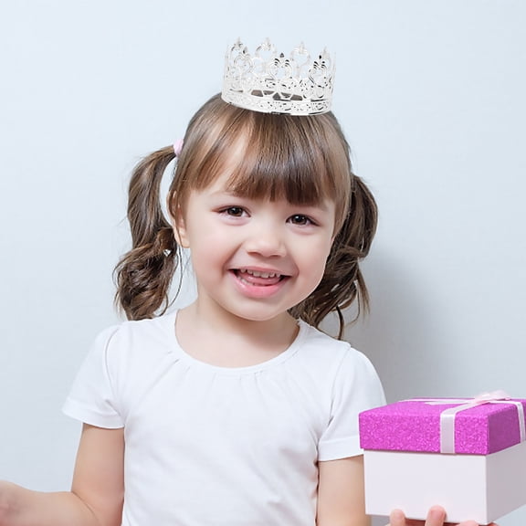 LOLIPPYY 1PC Crowns for Decoration in Silver for Kids Birthday Celebrations