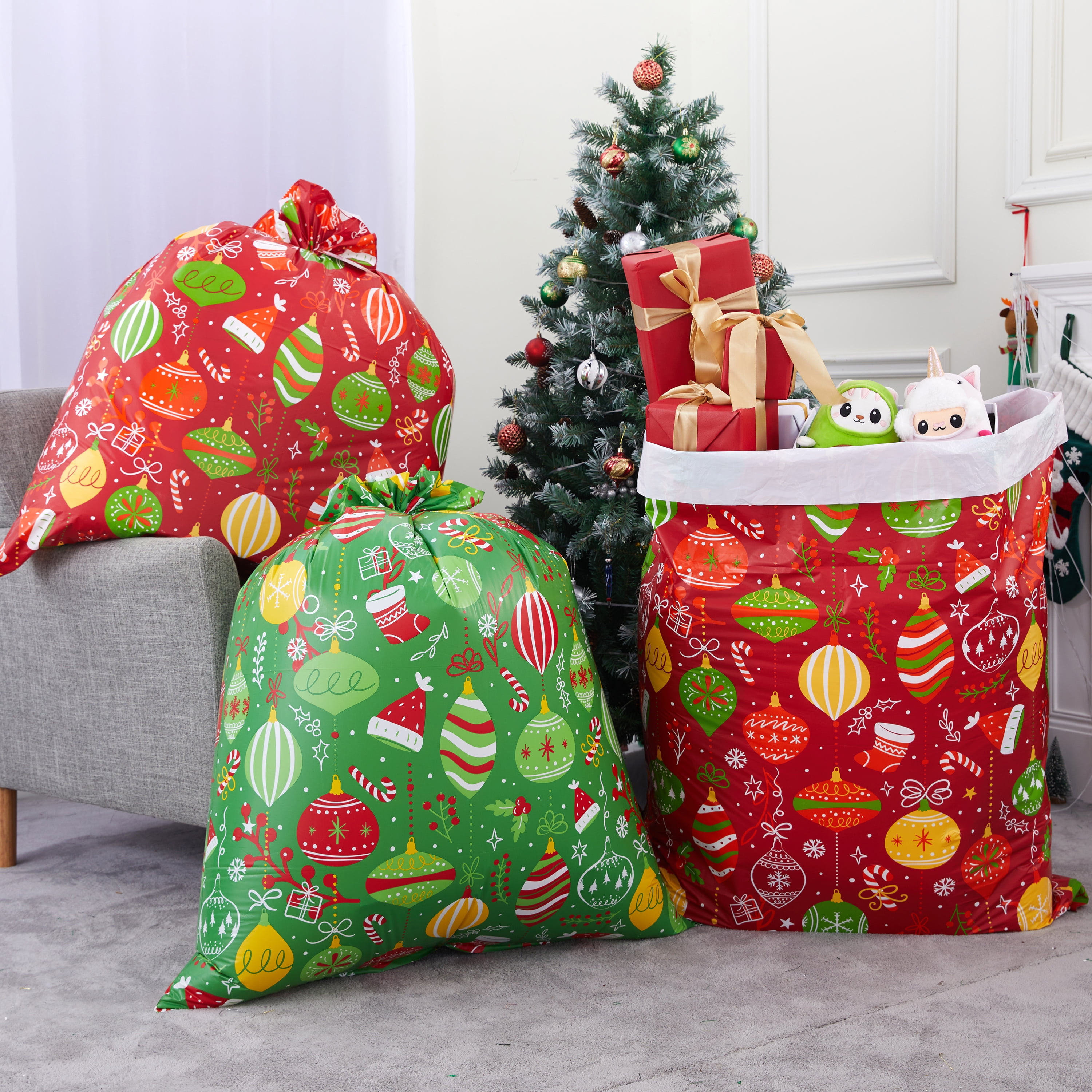 Joyfy Pcs Large Christmas Gift Bags Xmas Presents 44”x 36” Jumbo