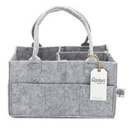 Parker Baby Diaper Caddy - Nursery Storage Bin and Car Organizer for Diapers and Baby Wipes - Grey