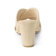 thumbnail image 2 of BLISSFUL STEP Sandales pour Femmes à Talons Blocs Mules à Brides Croisées Sandales à Enfiler Beige 7, 2 of 7