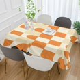 thumbnail image 2 of Yayeee Tablecloths 54" x 54" Rectangle Wrinkle Resistant Party Table Cover, Orange Checkered Pattern, 2 of 8