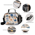 thumbnail image 4 of Insulated Lunch Bag 6L Leak-Proof Lunch Box with Shoulder Strap Multiple Pockets Lunch Tote Hand-drawn Shell Pattern, 4 of 9