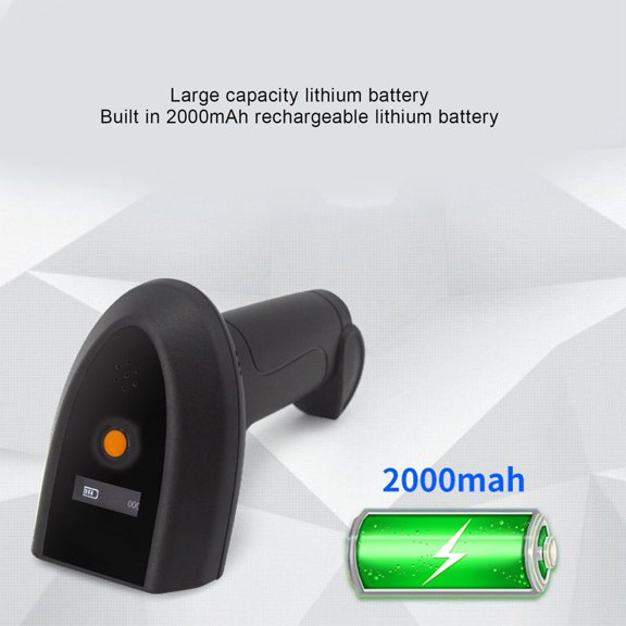 2D Barcode Scanner Wireless, Compatible with 2.4G Wireless & USB Wired Connection, Intelligent Voice Scanner, Handheld QR Code Reader, Inventory Check Barcode Scanner for Store, Black