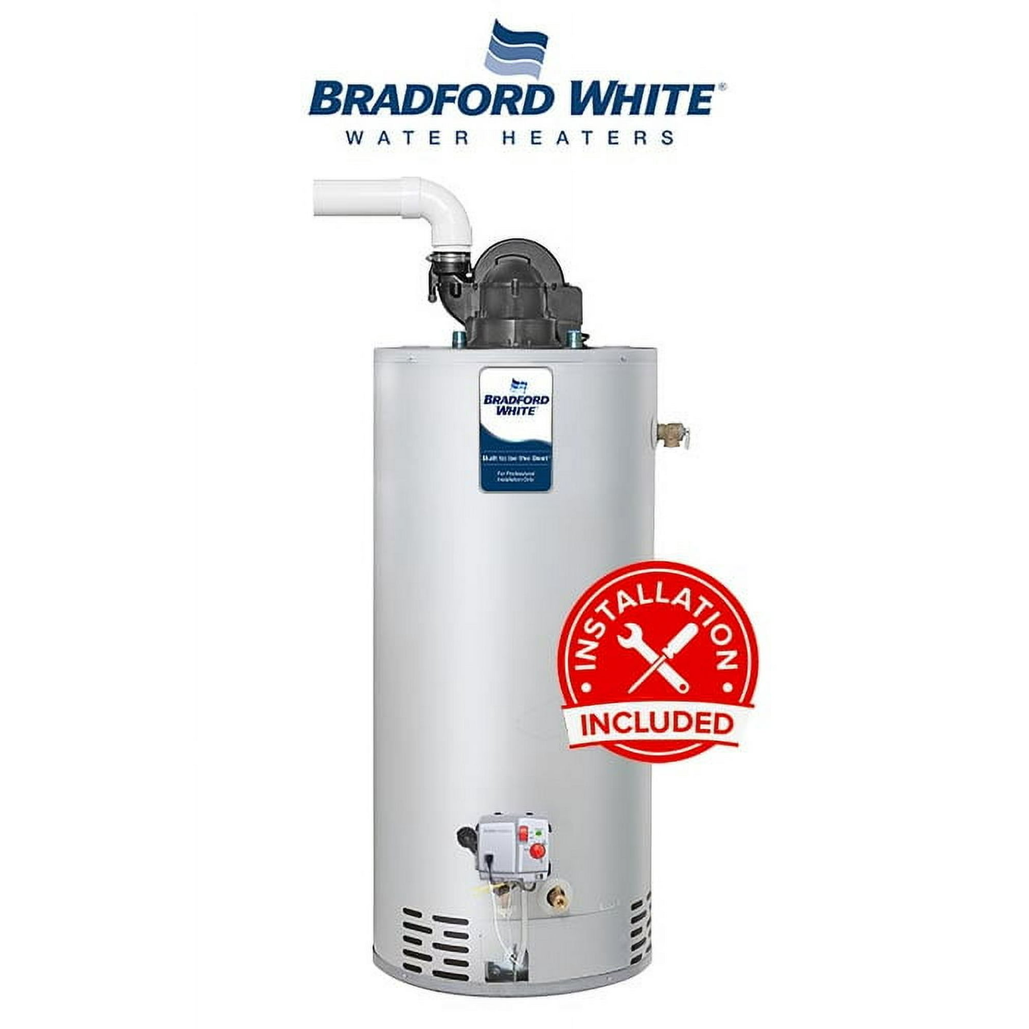 Bradford White RG1PV50S6N INSTALLED Power Vent Gas Water