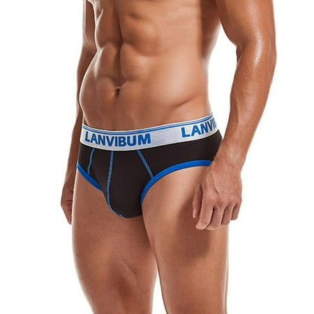 

Clearance KUNPENG Men s Lanvibum Mid-Rise Contrast Briefs XL Black