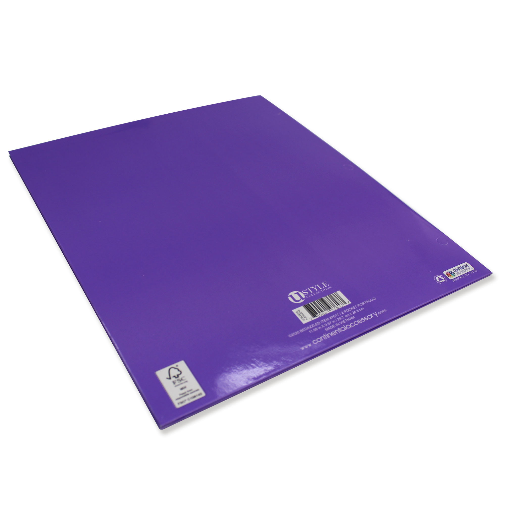 7 Blue 4 Purple U-Style Glitter Shimmer ~ 2-Pocket Portfolio Folder ~ 2 Silver 