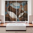 thumbnail image 2 of Ambesonne Abstract Kitchen Curtains, Grunge Vintage Rounds, 55"x45", Umber Slate Blue, 2 of 3